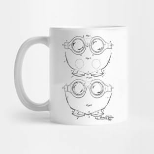 Goggles Vintage Patent Hand Drawing Mug